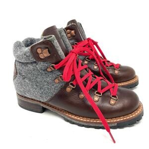 Woolrich Brown High Top Lace Up Wool & Leather Boots Women's Size 7 $215